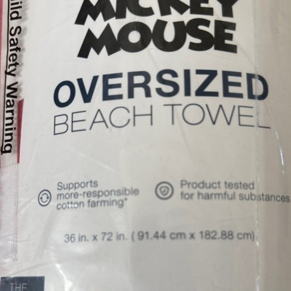 Disney Mickey Mouse Beach Towel America July 4th Summer Oversized 36" x 72" NEW - Picture 11 of 13